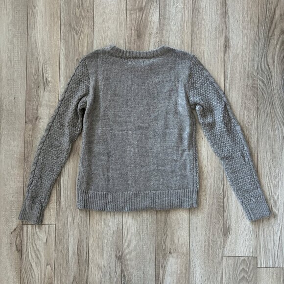 Hollister Cable Knit Gray Crewneck Sweater Womens XS Normcore Grandpa Preppy - Picture 11 of 16